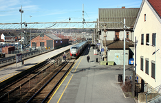 Jernbanestasjonen i Moss i mars 2014. Fotograf: Bjørn Wisth